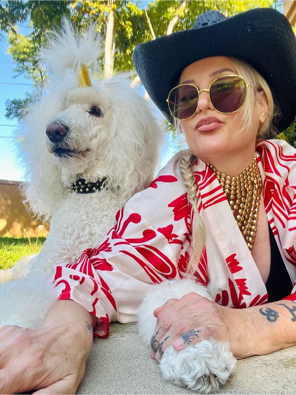Women’s Red & White ZARA satin kimono